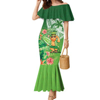Aloha Hawaii St Patrick's Day Family Matching Mermaid Dress and Hawaiian Shirt Polynesian Style LT05 Mom's Dress Green - Polynesian Pride