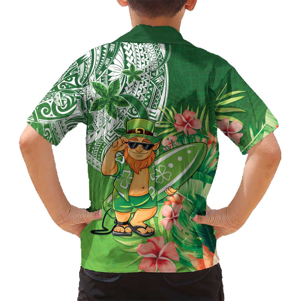 Aloha Hawaii St Patrick's Day Family Matching Short Sleeve Bodycon Dress and Hawaiian Shirt Polynesian Style LT05 - Polynesian Pride