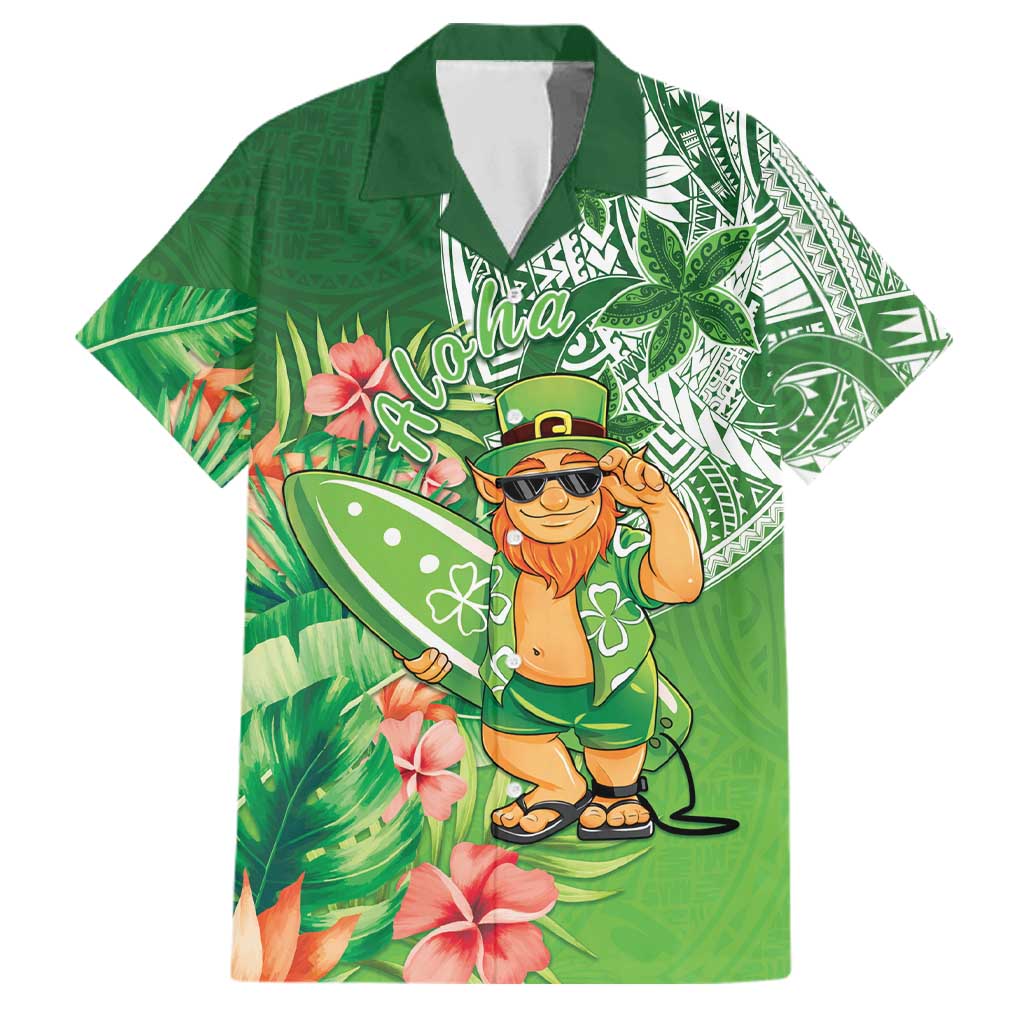 Aloha Hawaii St Patrick's Day Family Matching Summer Maxi Dress and Hawaiian Shirt Polynesian Style LT05 Dad's Shirt - Short Sleeve Green - Polynesian Pride
