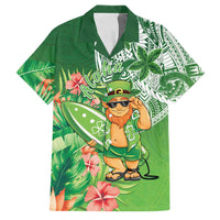 Aloha Hawaii St Patrick's Day Family Matching Tank Maxi Dress and Hawaiian Shirt Polynesian Style LT05 Dad's Shirt - Short Sleeve Green - Polynesian Pride