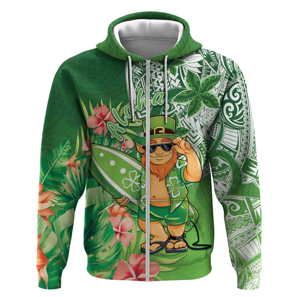 Aloha Hawaii St Patrick's Day Hoodie Polynesian Style