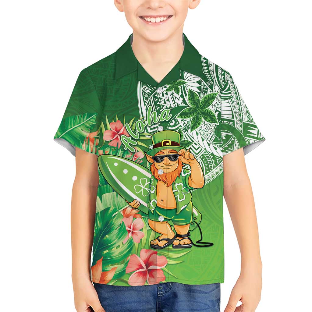 Aloha Hawaii St Patrick's Day Kid Hawaiian Shirt Polynesian Style