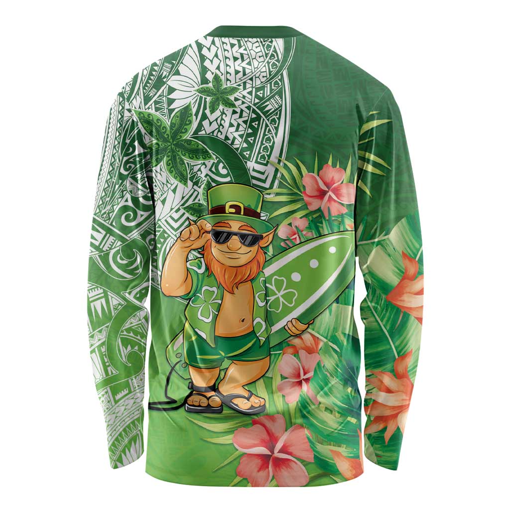 Aloha Hawaii St Patrick's Day Long Sleeve Shirt Polynesian Style LT05 - Polynesian Pride