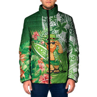 Aloha Hawaii St Patrick's Day Padded Jacket Polynesian Style LT05 Men Green - Polynesian Pride