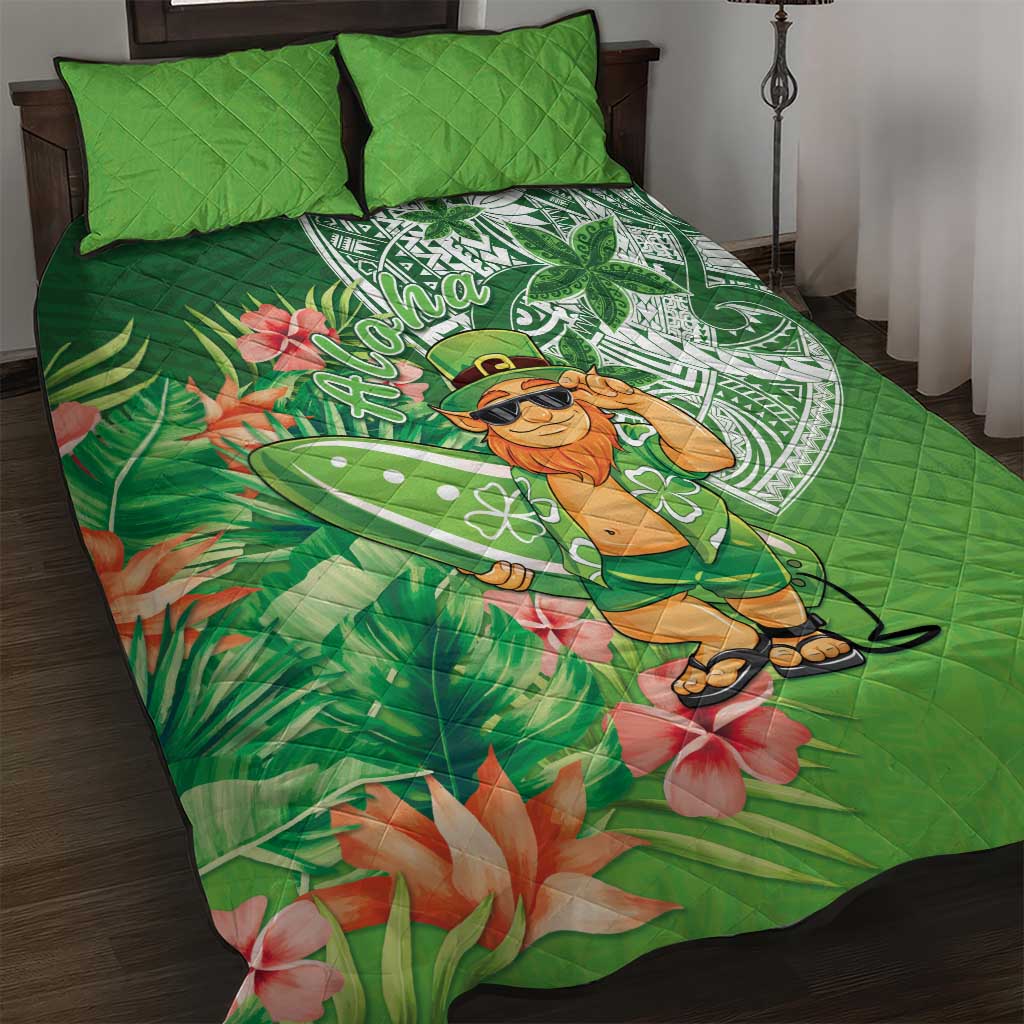 Aloha Hawaii St Patrick's Day Quilt Bed Set Polynesian Style LT05 Green - Polynesian Pride
