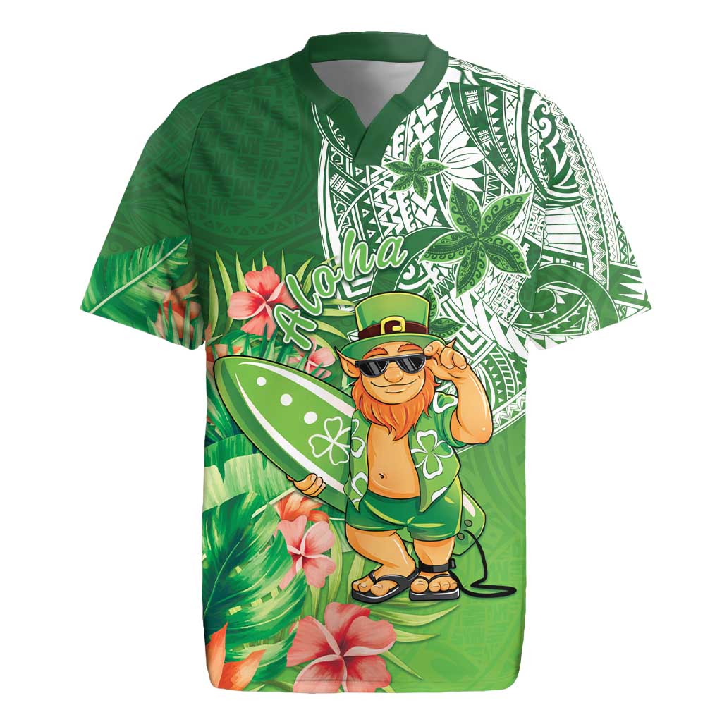 Aloha Hawaii St Patrick's Day Rugby Jersey Polynesian Style