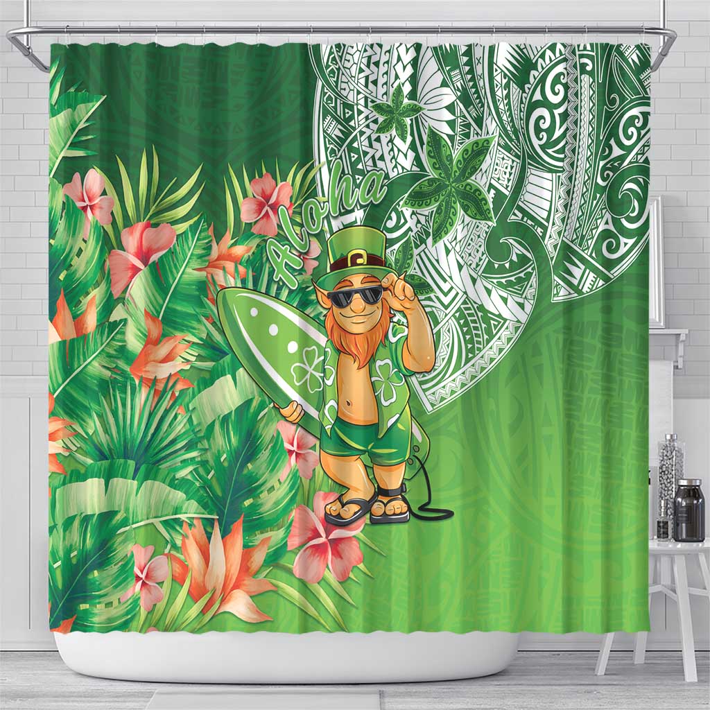 Aloha Hawaii St Patrick's Day Shower Curtain Polynesian Style