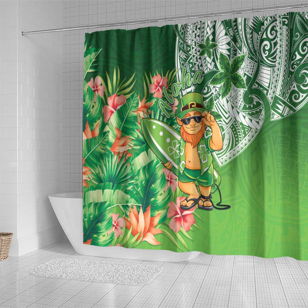 Aloha Hawaii St Patrick's Day Shower Curtain Polynesian Style