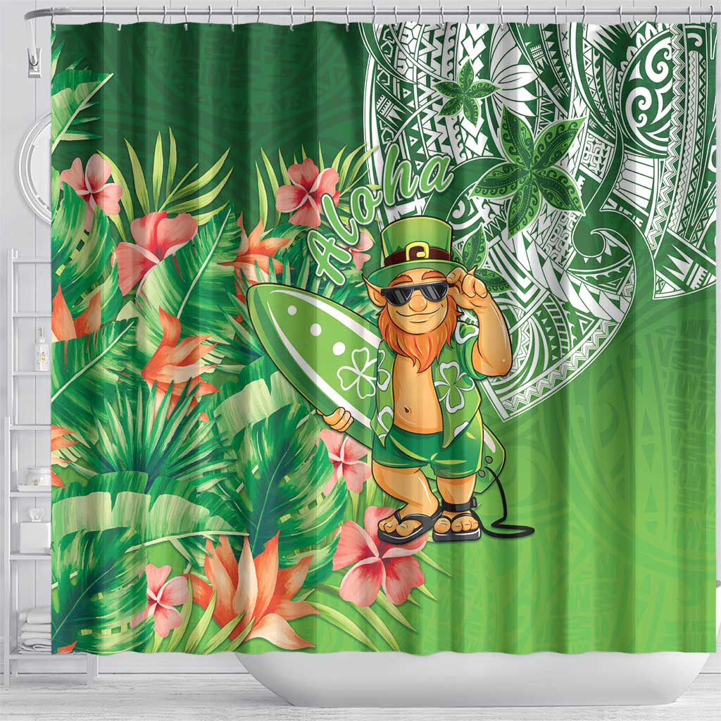Aloha Hawaii St Patrick's Day Shower Curtain Polynesian Style