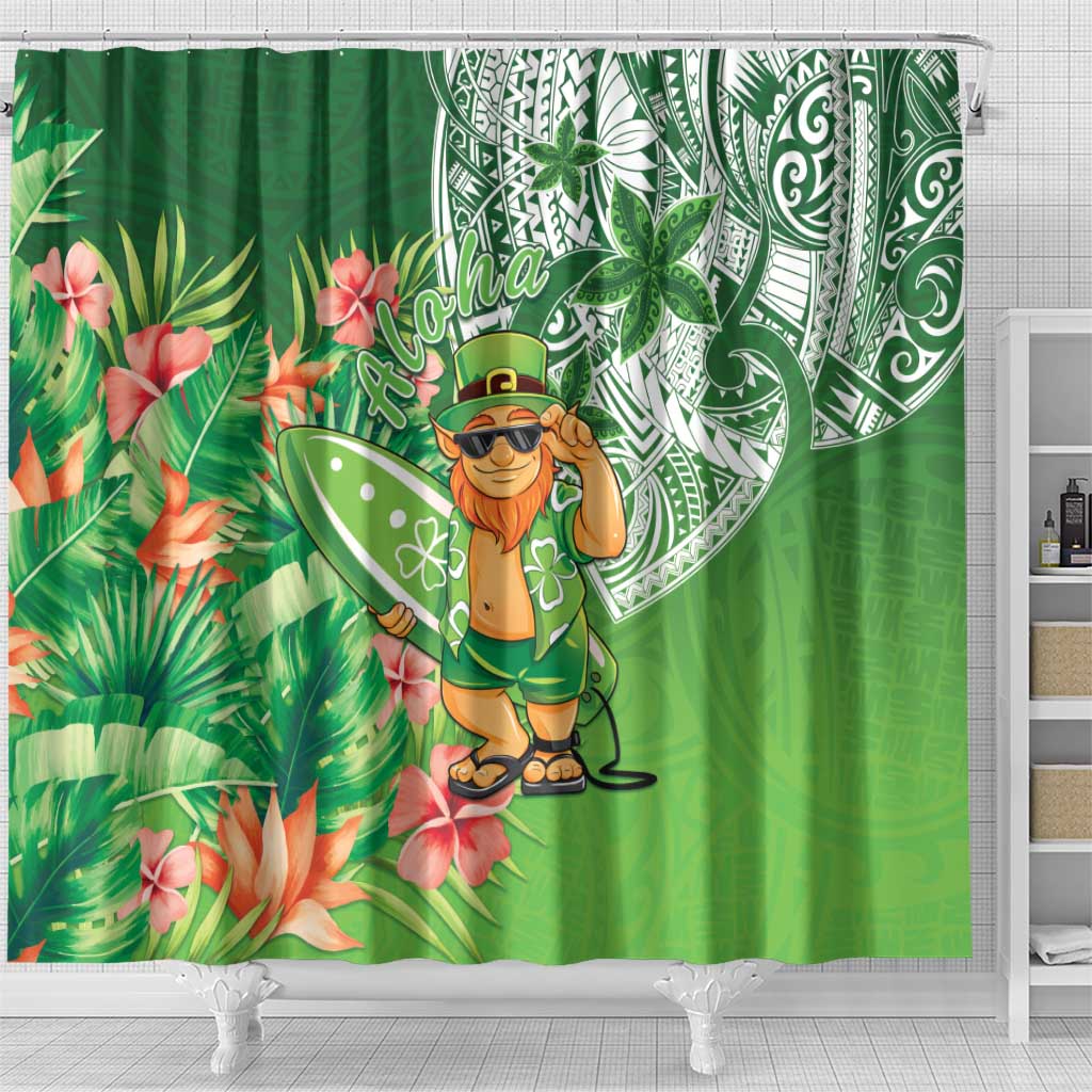 Aloha Hawaii St Patrick's Day Shower Curtain Polynesian Style