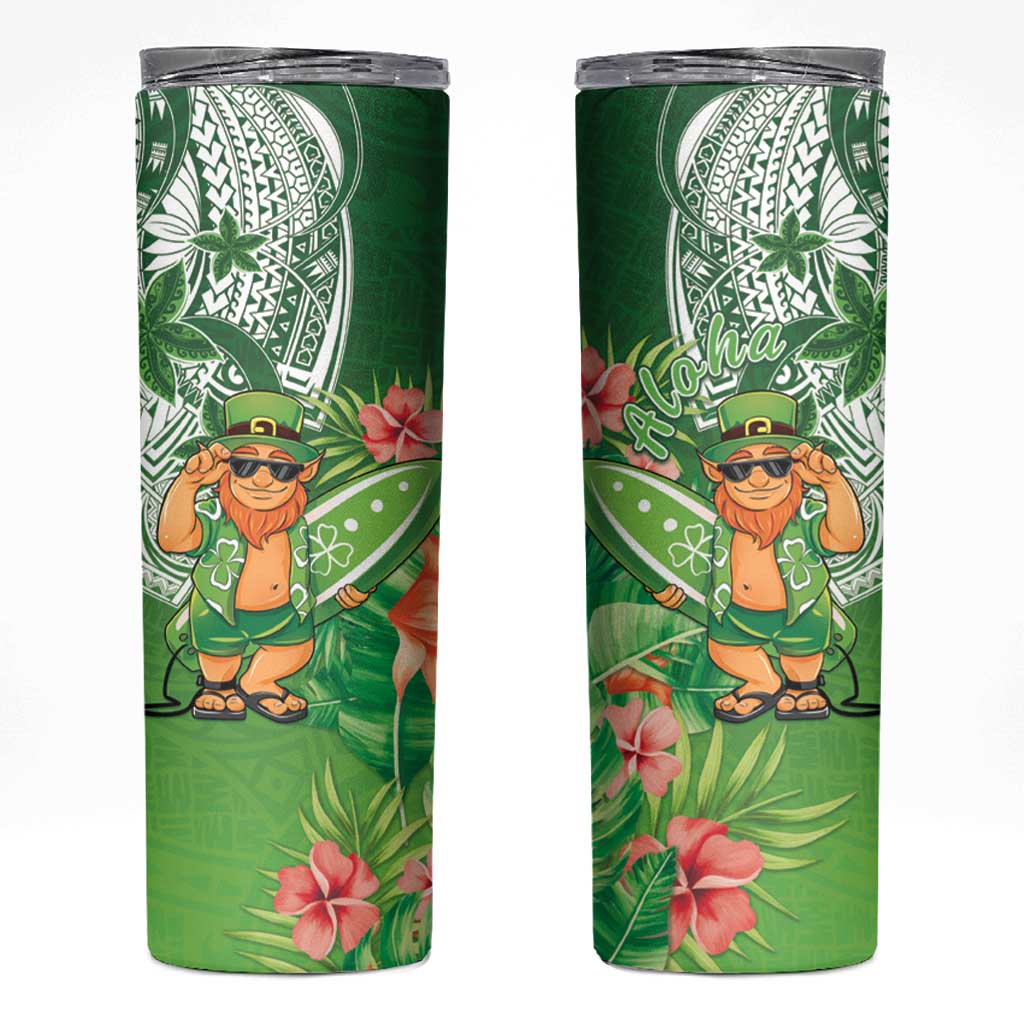 Aloha Hawaii St Patrick's Day Skinny Tumbler Polynesian Style