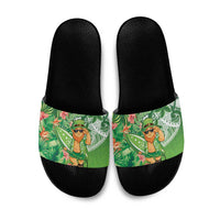 Aloha Hawaii St Patrick's Day Slide Sandals Polynesian Style
