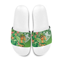 Aloha Hawaii St Patrick's Day Slide Sandals Polynesian Style