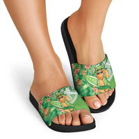 Aloha Hawaii St Patrick's Day Slide Sandals Polynesian Style