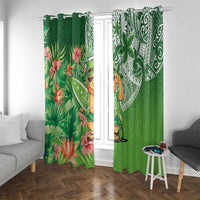 Aloha Hawaii St Patrick's Day Window Curtain Polynesian Style LT05 With Grommets Green - Polynesian Pride