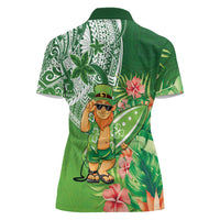Aloha Hawaii St Patrick's Day Women Polo Shirt Polynesian Style