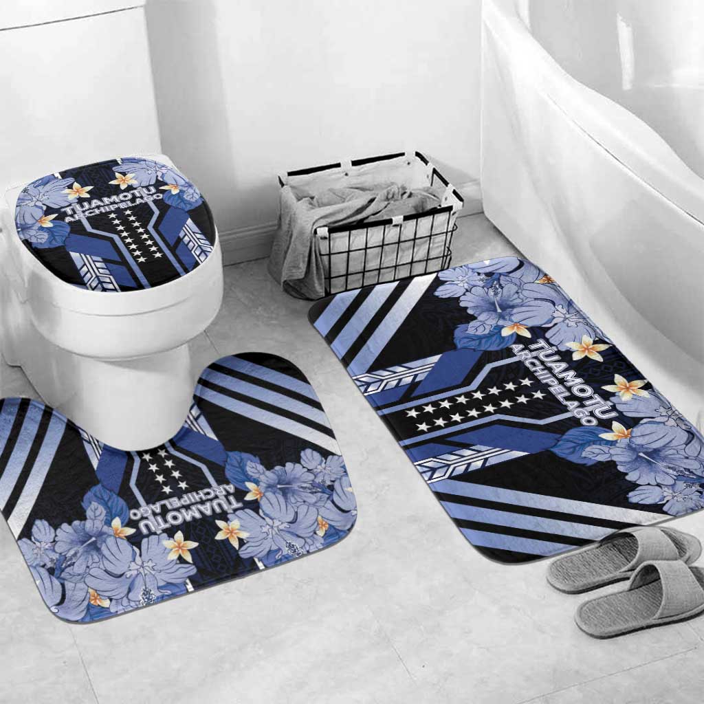 French Polynesia Tuamotu Archipelago Bathroom Set Polynesian Pattern Unique Style LT05 Mat Set Only (3 pcs) One Size Navy - Polynesian Pride