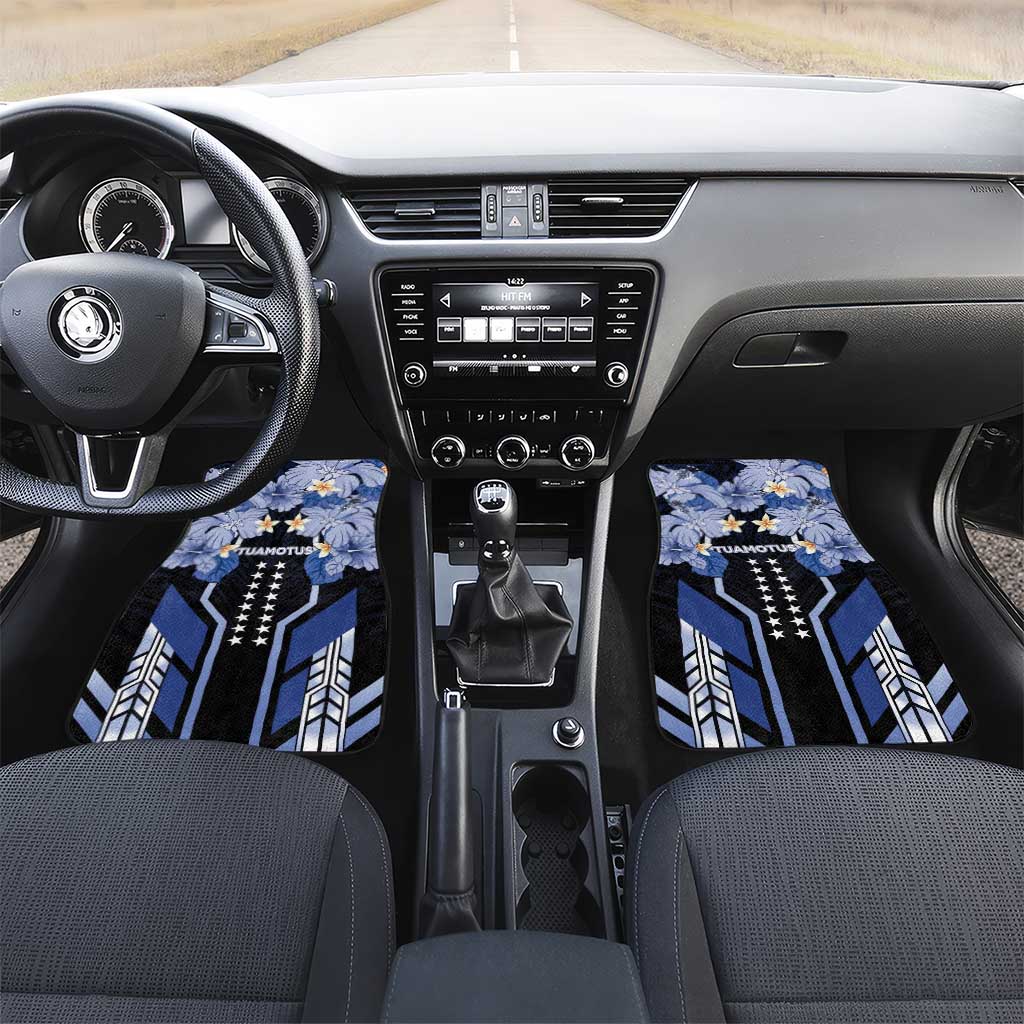 French Polynesia Tuamotu Archipelago Car Mats Polynesian Pattern Unique Style LT05 Set 2pcs - Front Navy - Polynesian Pride