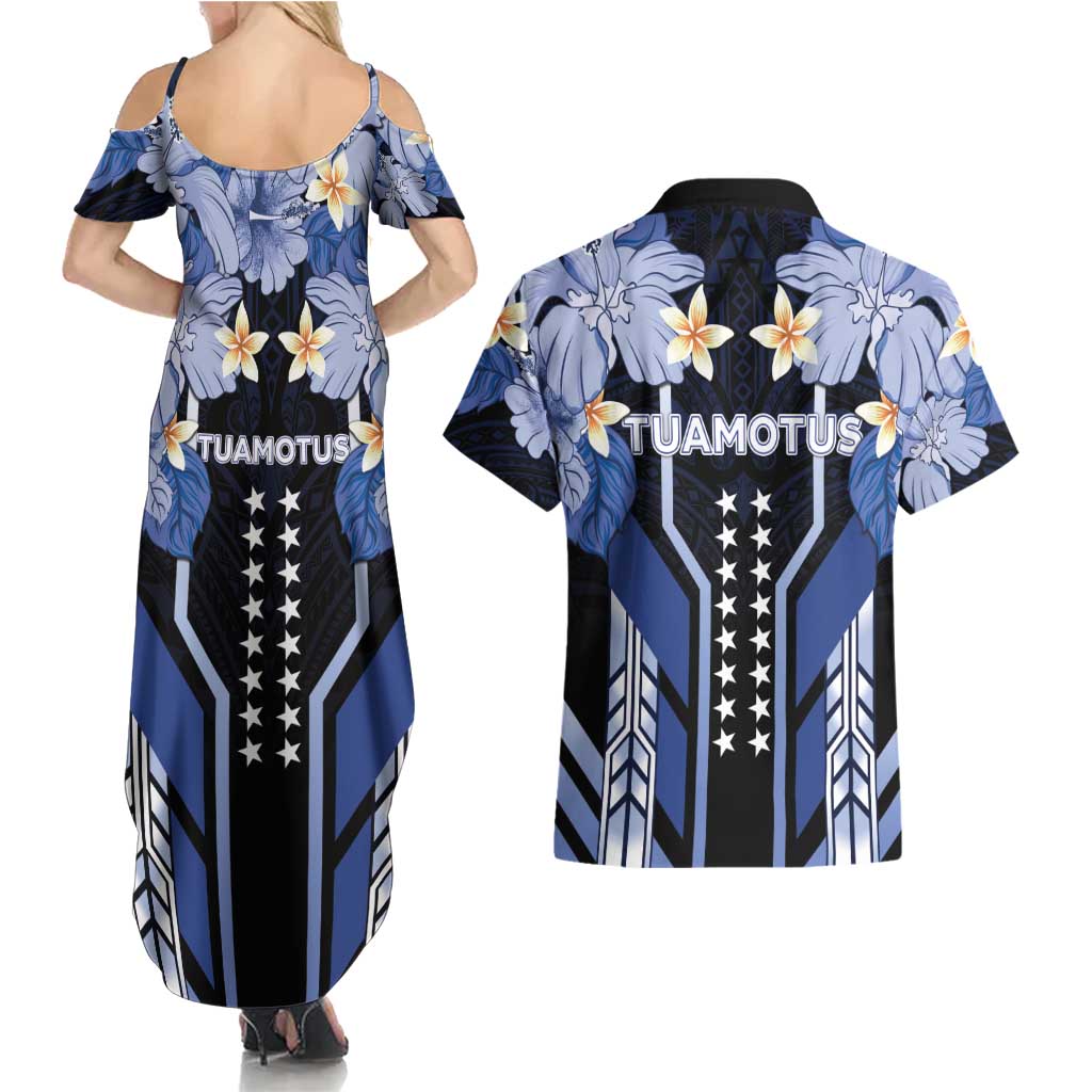 French Polynesia Tuamotu Archipelago Couples Matching Summer Maxi Dress and Hawaiian Shirt Polynesian Pattern Unique Style LT05 - Polynesian Pride