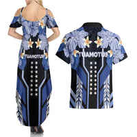 French Polynesia Tuamotu Archipelago Couples Matching Summer Maxi Dress and Hawaiian Shirt Polynesian Pattern Unique Style LT05 - Polynesian Pride