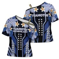 French Polynesia Tuamotu Archipelago Cross Shoulder Shirt Polynesian Pattern Unique Style LT05 - Polynesian Pride