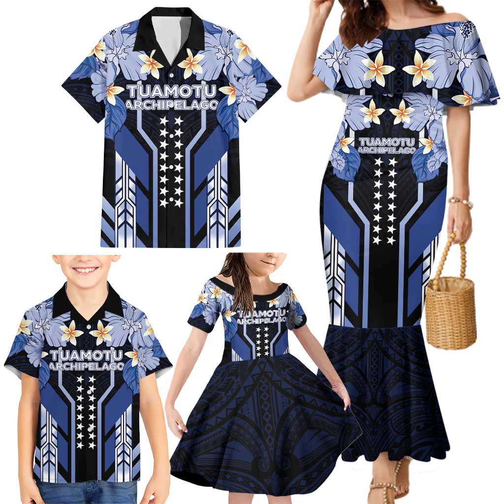 French Polynesia Tuamotu Archipelago Family Matching Mermaid Dress and Hawaiian Shirt Polynesian Pattern Unique Style LT05 - Polynesian Pride