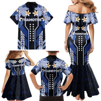 French Polynesia Tuamotu Archipelago Family Matching Mermaid Dress and Hawaiian Shirt Polynesian Pattern Unique Style LT05 - Polynesian Pride