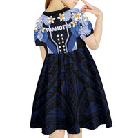French Polynesia Tuamotu Archipelago Kid Short Sleeve Dress Polynesian Pattern Unique Style