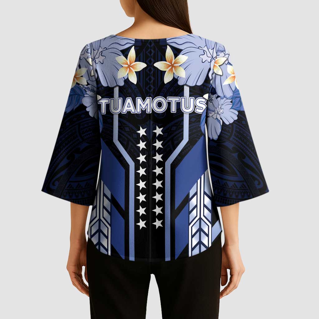 French Polynesia Tuamotu Archipelago Kimono Sleeve Blouse Polynesian Pattern Unique Style