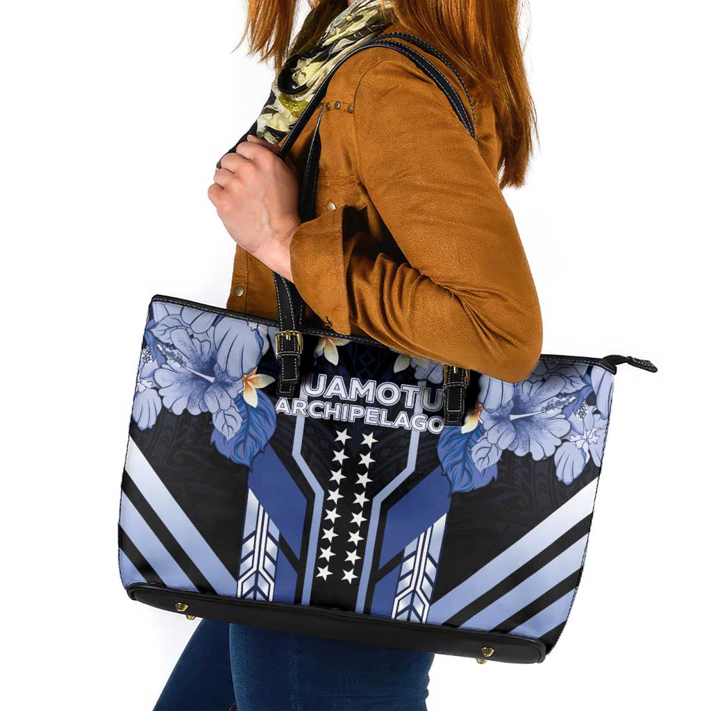 French Polynesia Tuamotu Archipelago Leather Tote Bag Polynesian Pattern Unique Style