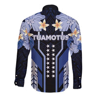 French Polynesia Tuamotu Archipelago Long Sleeve Button Shirt Polynesian Pattern Unique Style
