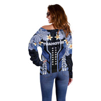 French Polynesia Tuamotu Archipelago Off Shoulder Sweater Polynesian Pattern Unique Style LT05 - Polynesian Pride