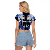 French Polynesia Tuamotu Archipelago Raglan Cropped T Shirt Polynesian Pattern Unique Style LT05 - Polynesian Pride