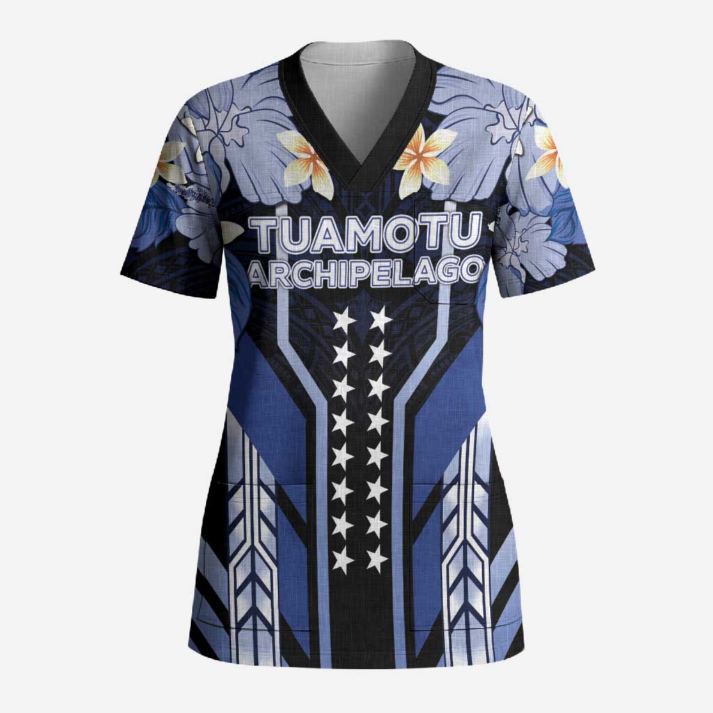 French Polynesia Tuamotu Archipelago Scrub Top Polynesian Pattern Unique Style