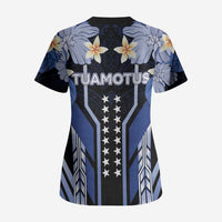 French Polynesia Tuamotu Archipelago Scrub Top Polynesian Pattern Unique Style