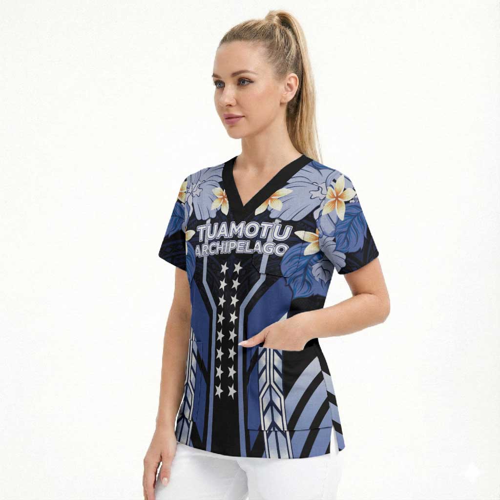 French Polynesia Tuamotu Archipelago Scrub Top Polynesian Pattern Unique Style