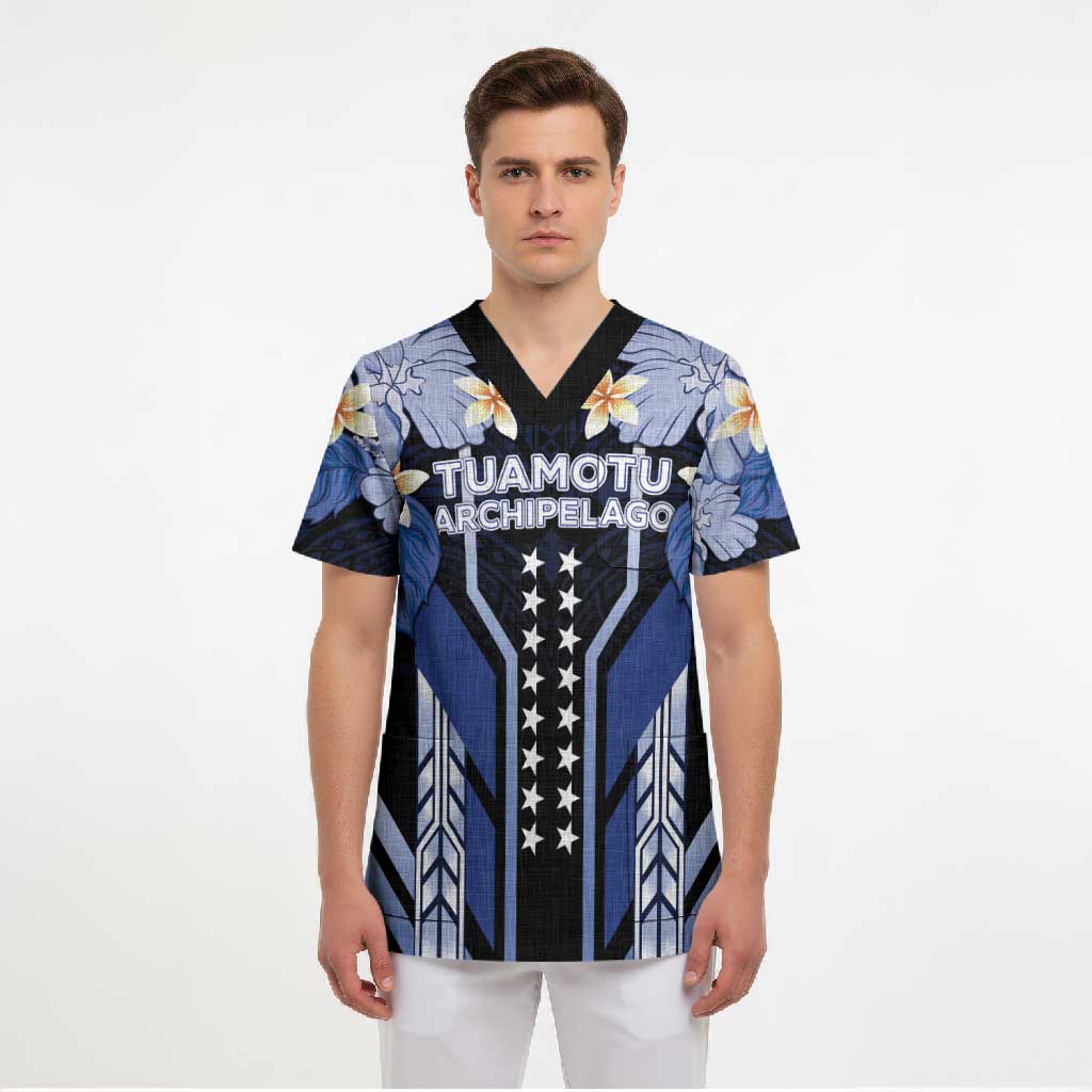 French Polynesia Tuamotu Archipelago Scrub Top Polynesian Pattern Unique Style