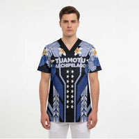 French Polynesia Tuamotu Archipelago Scrub Top Polynesian Pattern Unique Style