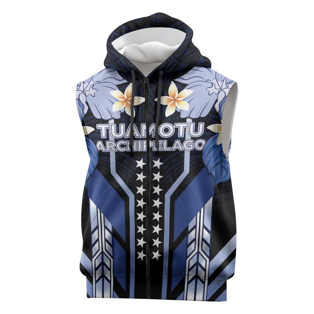 French Polynesia Tuamotu Archipelago Sleeveless Zip Hoodie Polynesian Pattern Unique Style LT05 Navy - Polynesian Pride