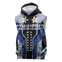 French Polynesia Tuamotu Archipelago Sleeveless Zip Hoodie Polynesian Pattern Unique Style LT05 Navy - Polynesian Pride