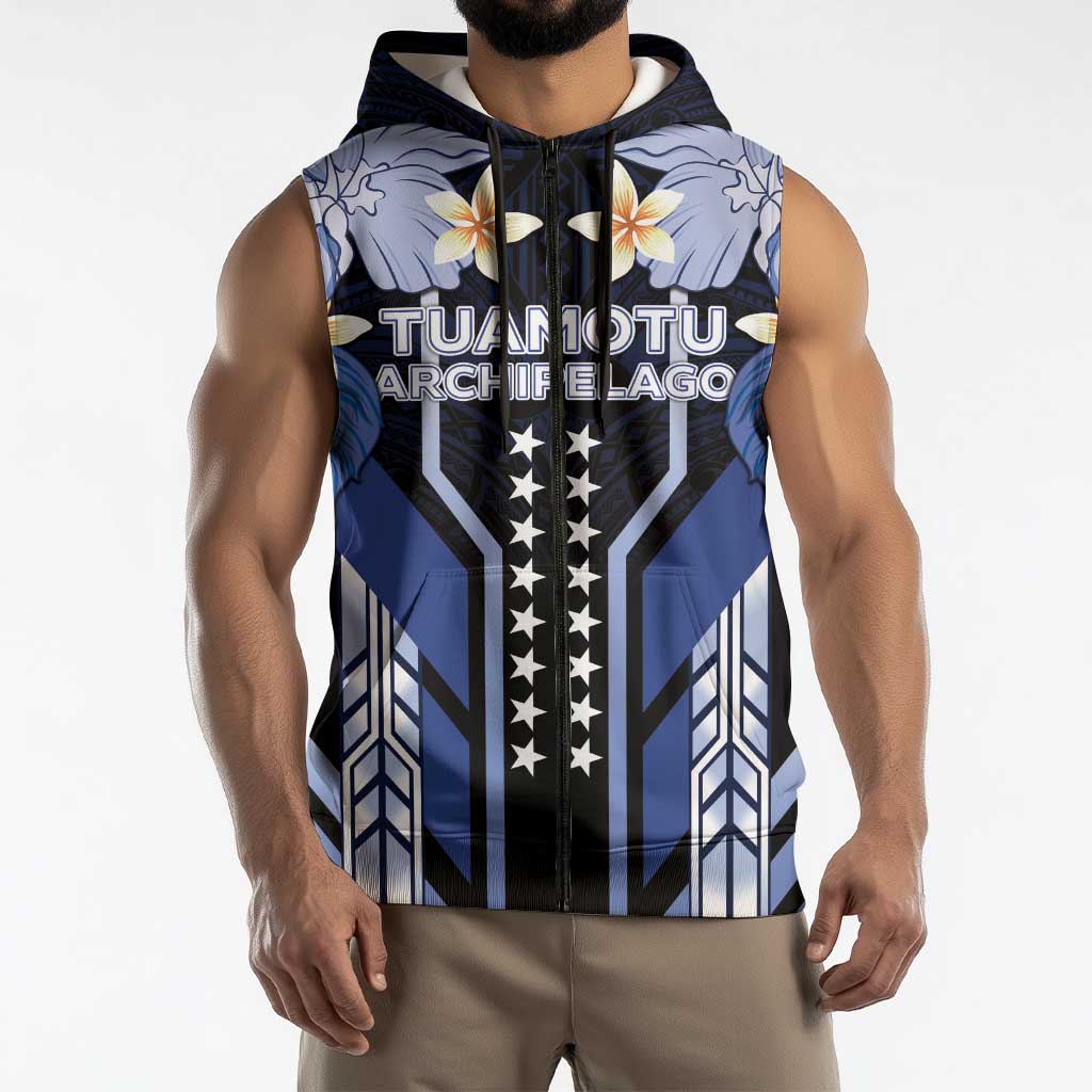 French Polynesia Tuamotu Archipelago Sleeveless Zip Hoodie Polynesian Pattern Unique Style LT05 - Polynesian Pride