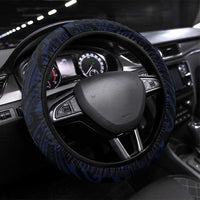 French Polynesia Tuamotu Archipelago Steering Wheel Cover Polynesian Pattern Unique Style LT05 Universal Fit Navy - Polynesian Pride