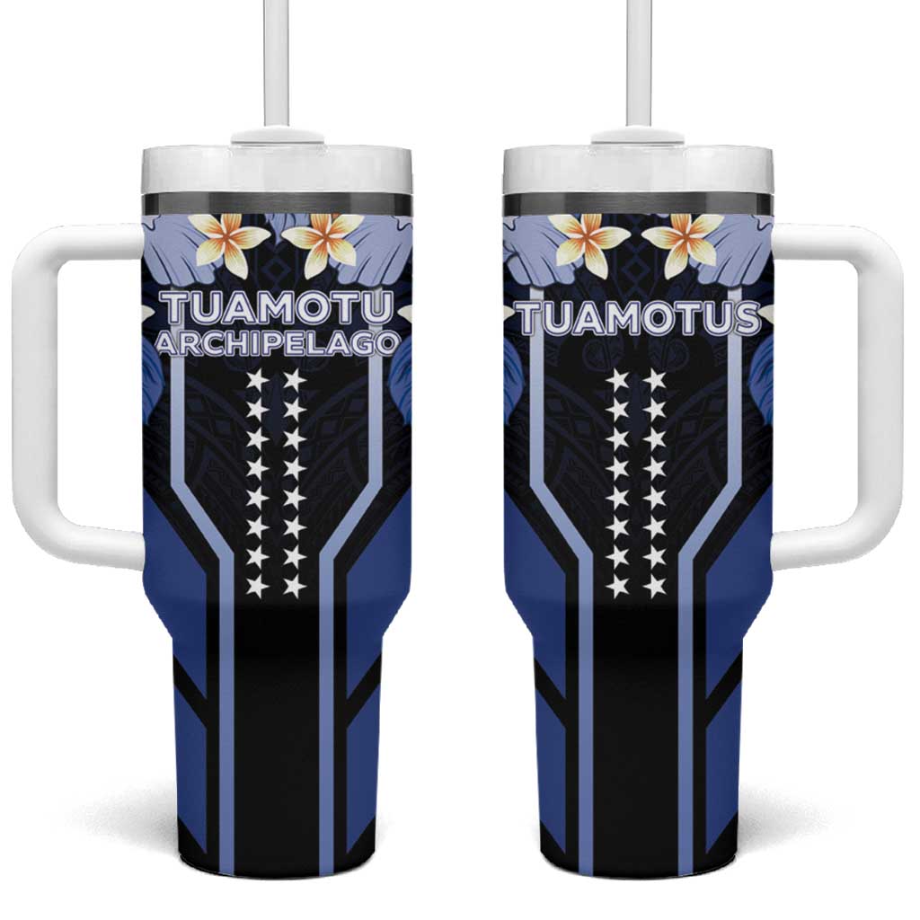 French Polynesia Tuamotu Archipelago Tumbler With Handle Polynesian Pattern Unique Style LT05 One Size: 40 oz Navy - Polynesian Pride