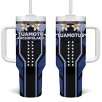 French Polynesia Tuamotu Archipelago Tumbler With Handle Polynesian Pattern Unique Style LT05 One Size: 40 oz Navy - Polynesian Pride