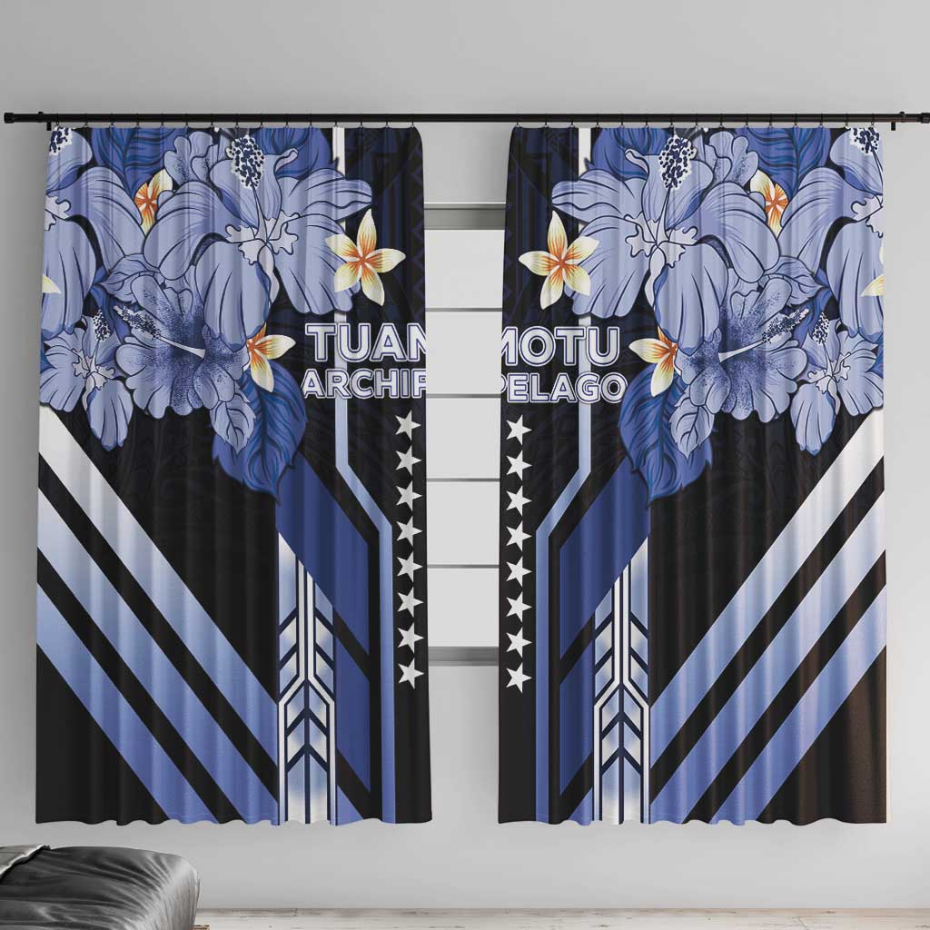 French Polynesia Tuamotu Archipelago Window Curtain Polynesian Pattern Unique Style LT05 With Hooks Navy - Polynesian Pride