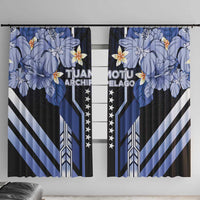 French Polynesia Tuamotu Archipelago Window Curtain Polynesian Pattern Unique Style LT05 With Hooks Navy - Polynesian Pride
