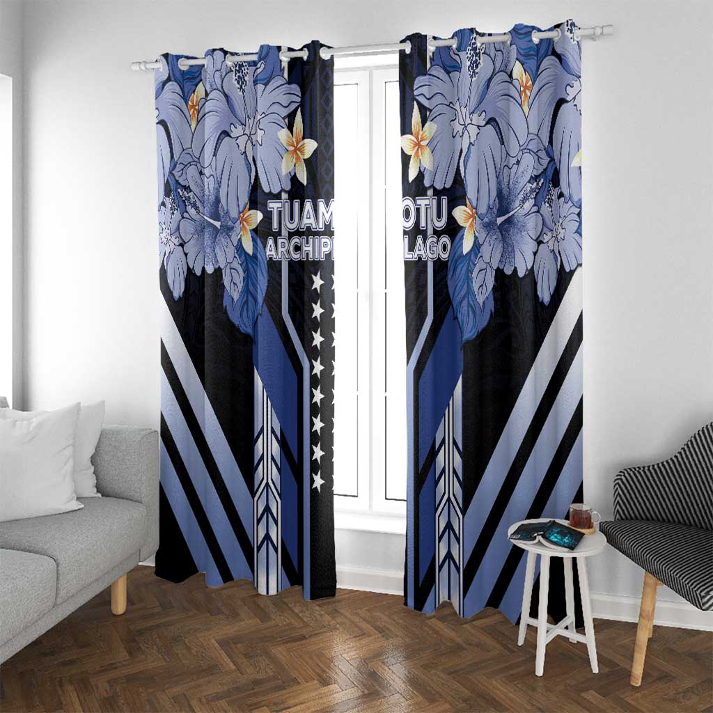 French Polynesia Tuamotu Archipelago Window Curtain Polynesian Pattern Unique Style LT05 With Grommets Navy - Polynesian Pride