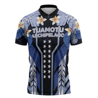 French Polynesia Tuamotu Archipelago Zipper Polo Shirt Polynesian Pattern Unique Style LT05 Navy - Polynesian Pride