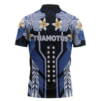 French Polynesia Tuamotu Archipelago Zipper Polo Shirt Polynesian Pattern Unique Style LT05 - Polynesian Pride
