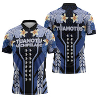 French Polynesia Tuamotu Archipelago Zipper Polo Shirt Polynesian Pattern Unique Style LT05 - Polynesian Pride